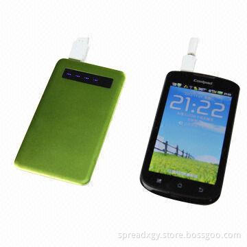 Power bank with polymer battery, 4000mAh capacity, metal housing